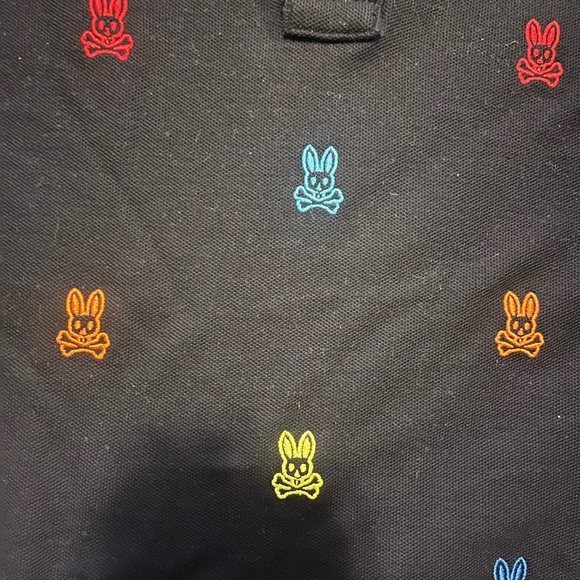 Psycho Bunny Black Polo with Multicolor Embroidery - Picture 2 of 3